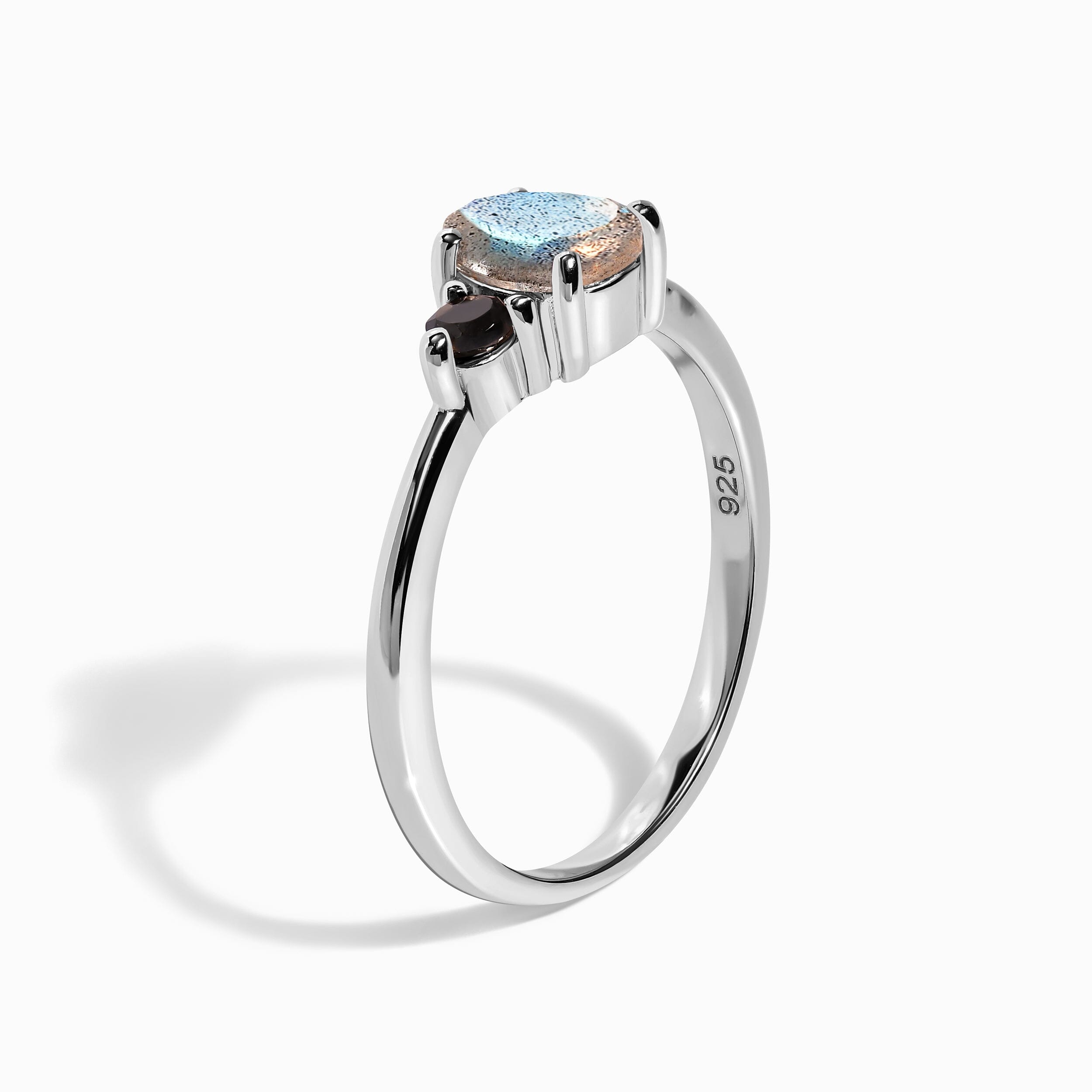 Black Obsidian Labradorite Lania Ring & Black Spinel Twinkling Band、mySite、hinf8tx79