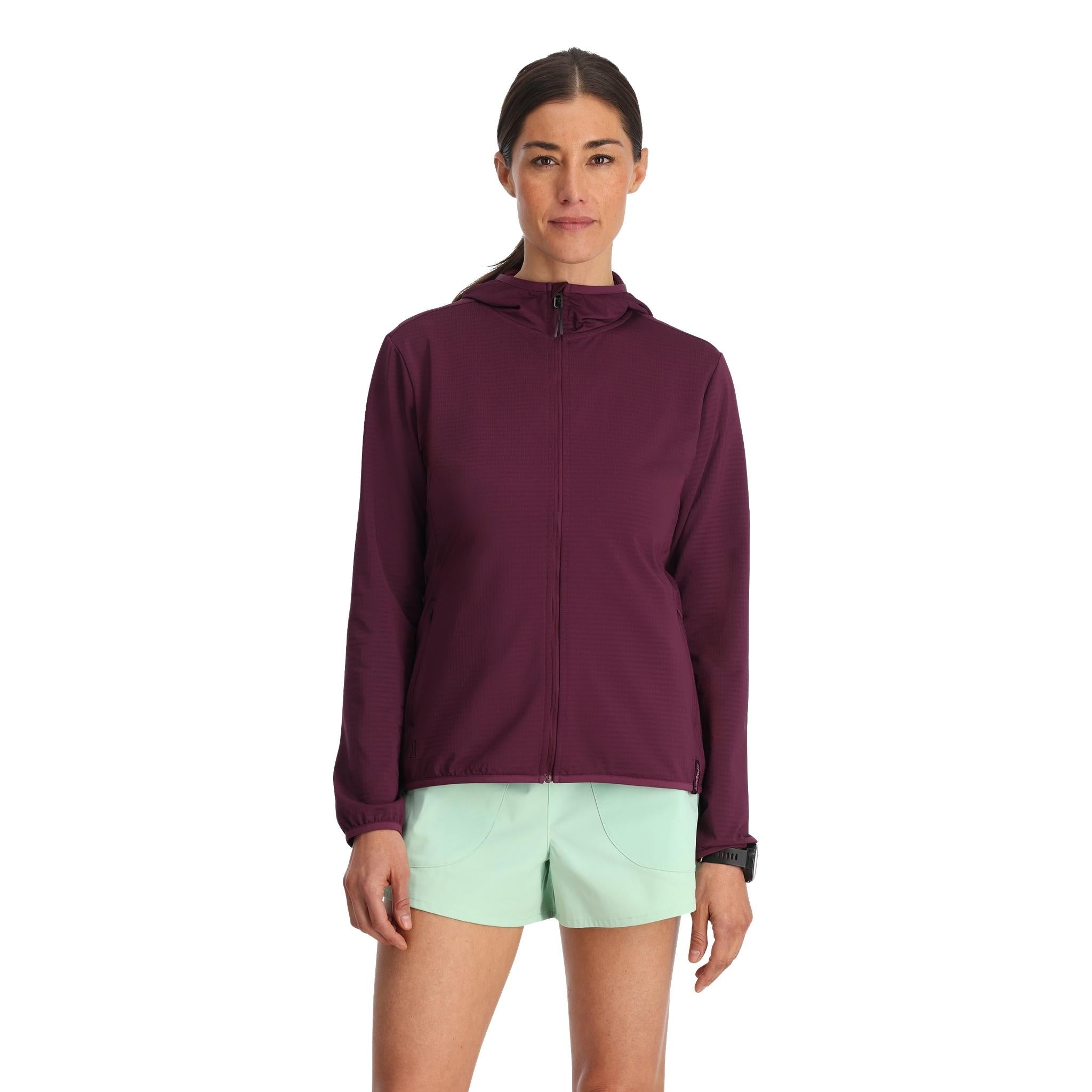 Womens Gridweb Fleece Hoodie - Plum、mySite、i-lightchina