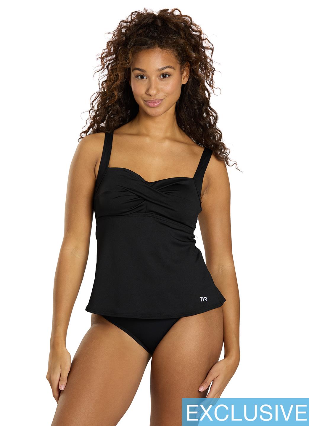 TYR Women's Solid Durafast Elite Twisted Bra Tankini Top、mySite、noshort
