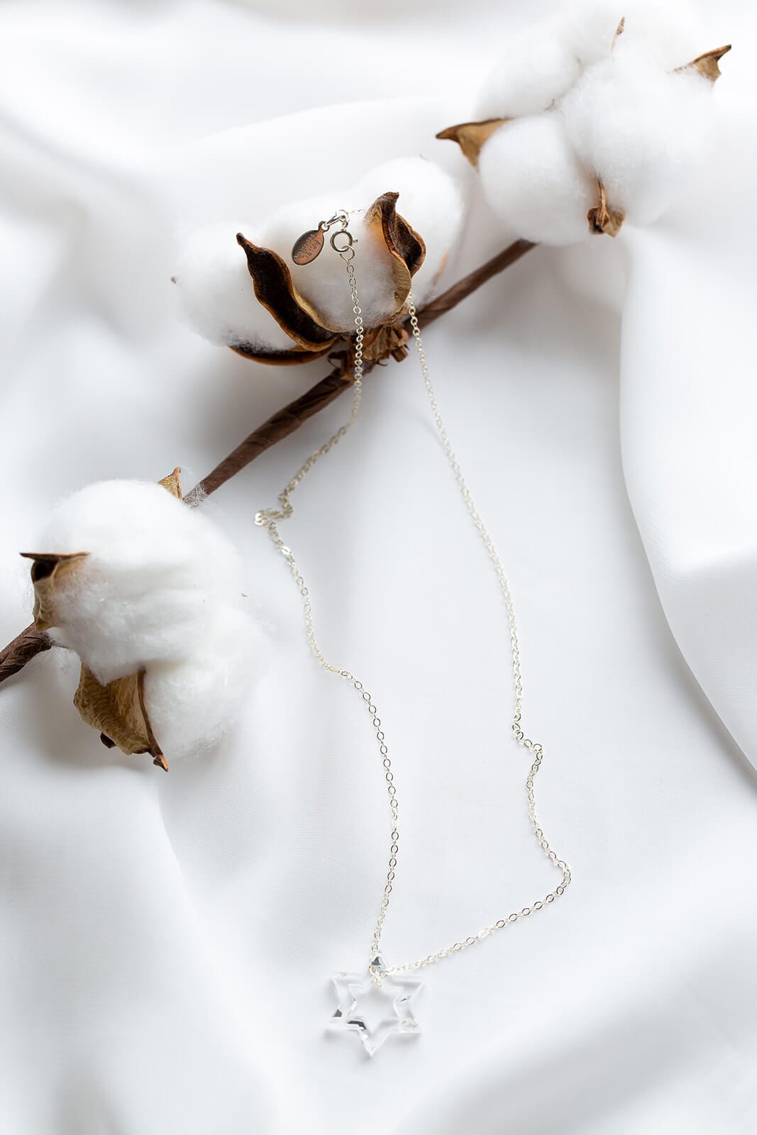 Petite Floating Magen Necklace - Silver Fleck、mySite、topwebapps