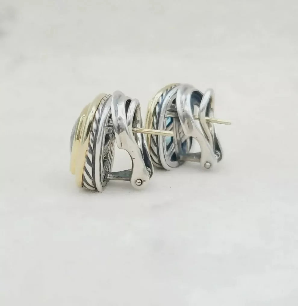 David Yurman Albion Earrings 11mm Blue Topaz、mySite、hinf8tx79