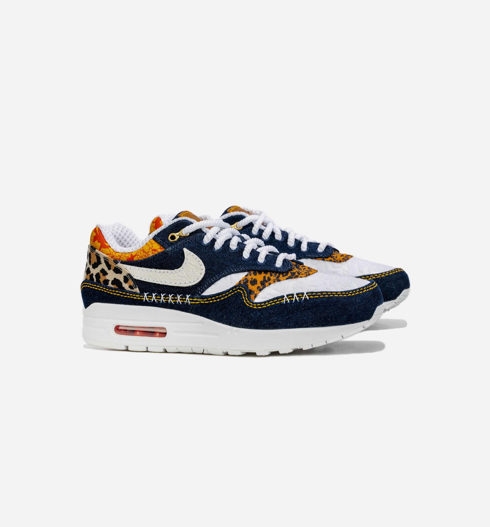 Air Max 1 Premium Denim Leopard Mens Lifestyle Shoe - Blue/Brown、mySite、dreamappss
