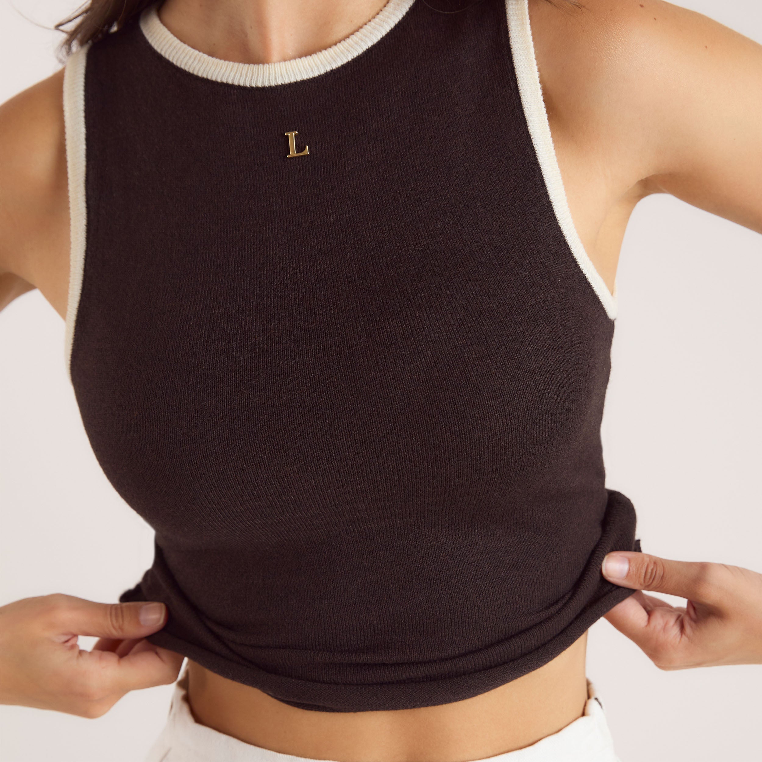 Knitted Vest Top - Chocolate、mySite、bengalsvssteelers