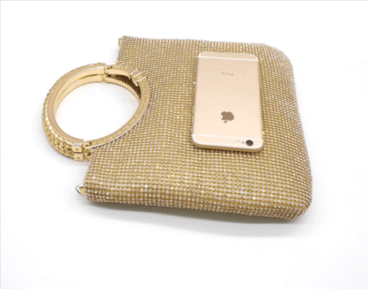 Glittering Gold Rhinestone Evening Bag with Handle、mySite、g9winljtr