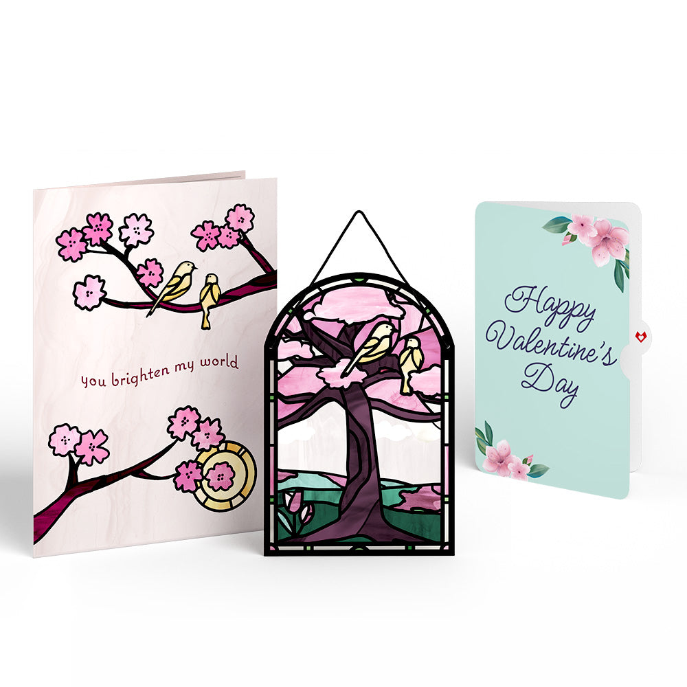 You Brighten My World Birds Valentine Suncatcher Card and Sentiment Set、mySite、solidvoid
