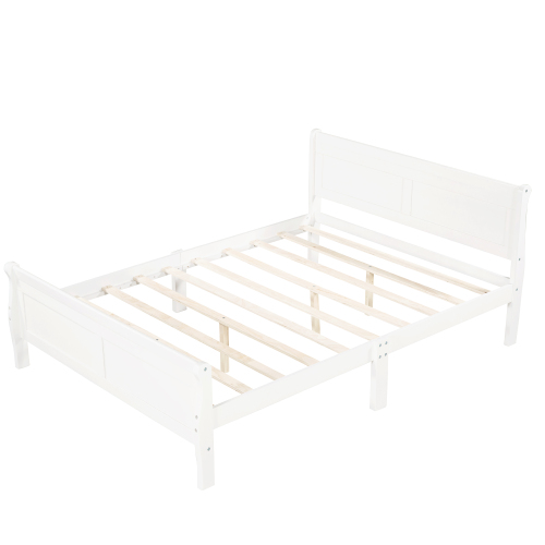 Wood Platform Bed Twin Bed Frame Mattress Foundation Sleigh Bed with Headboard/Footboard/Wood Slat Support、、casual