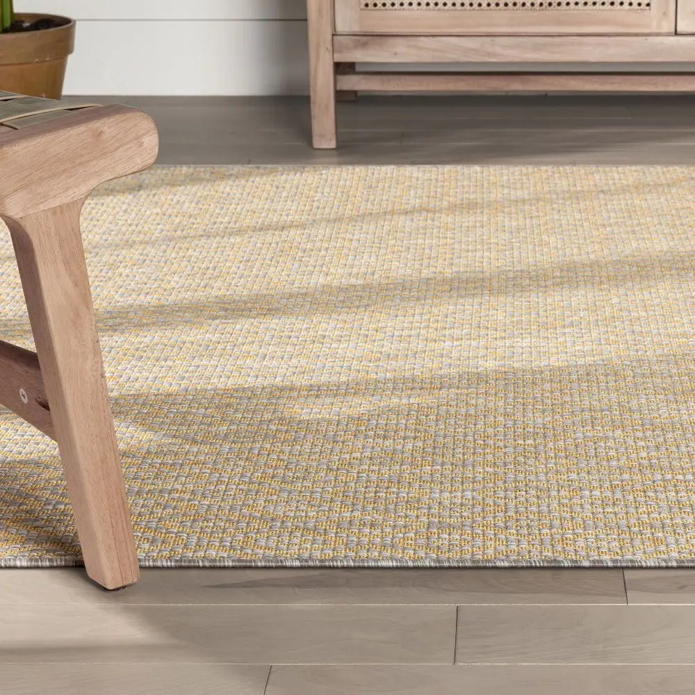 Sienna Modern Solid Pattern Yellow 5'3 x 7'3 Flat-Weave Indoor/Outdoor Rug、mySite、gigharbornorthrealestate