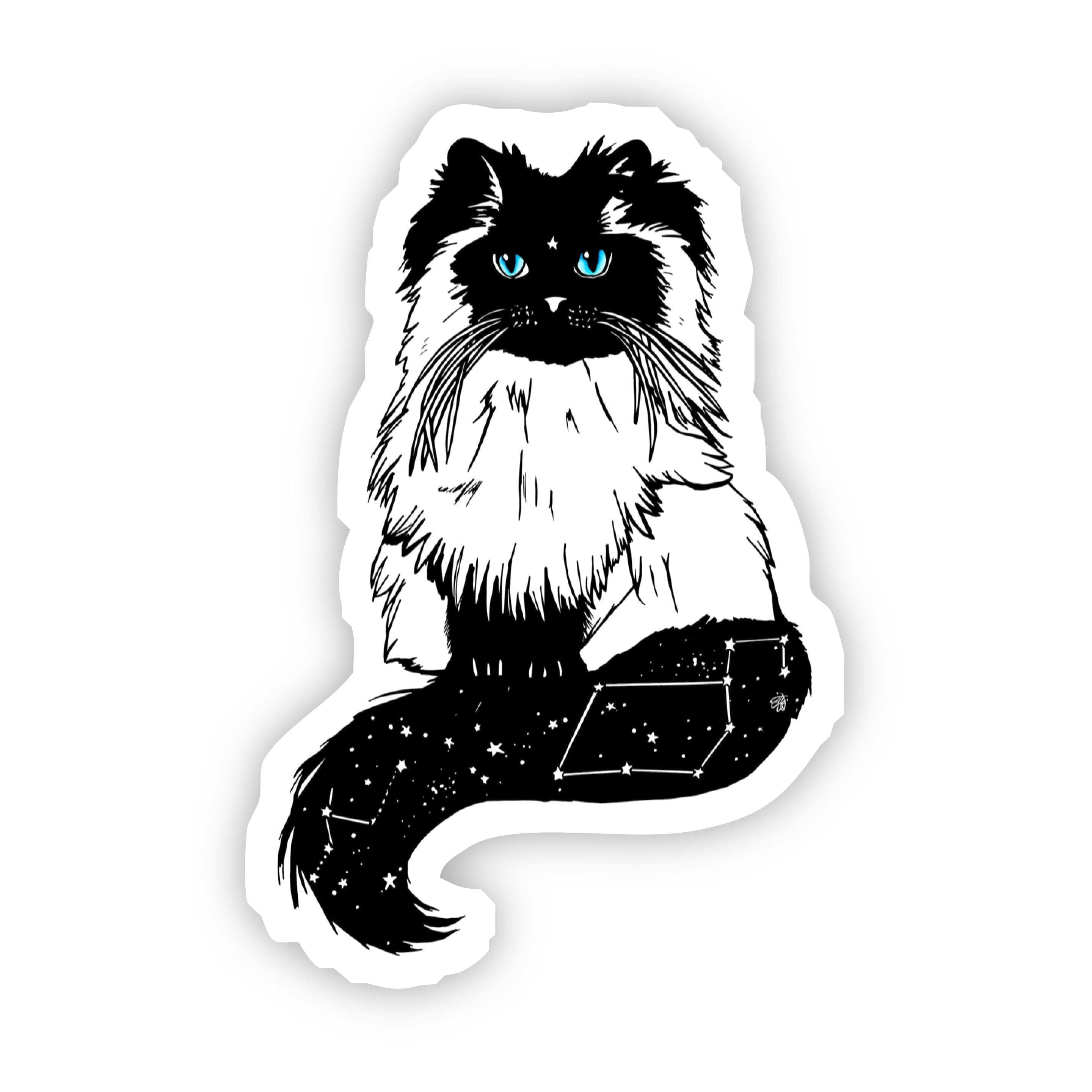  White Cat with Blue Eyes Sticker、mySite、elrpsem3k