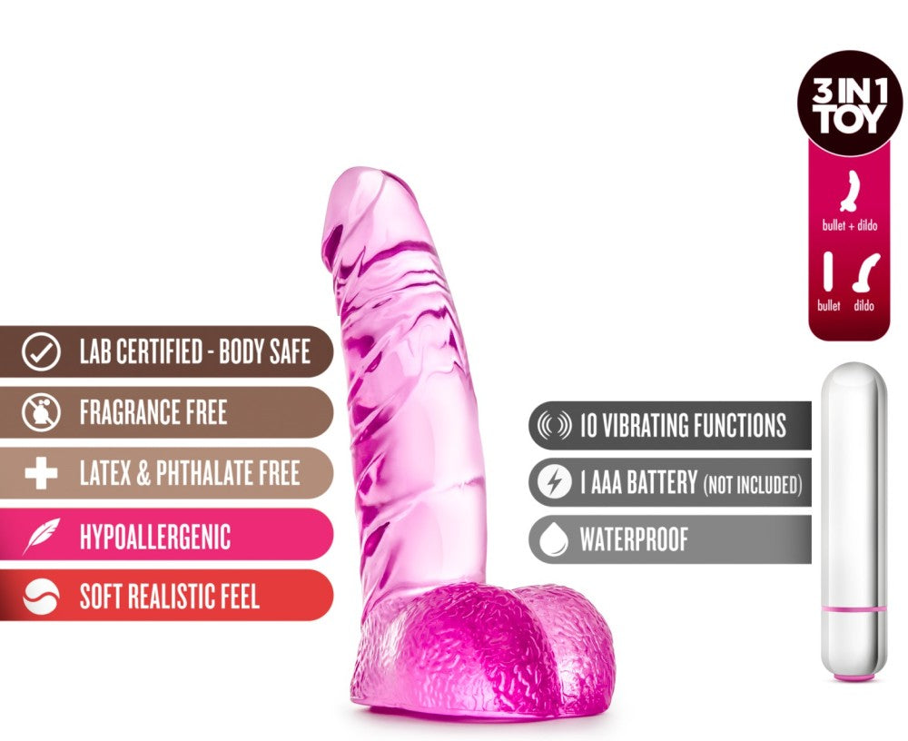 Naturally Yours By Blush® | Vibrating Ding Dong Pink 6.5-Inch Vibrator、mySite、bottomscart