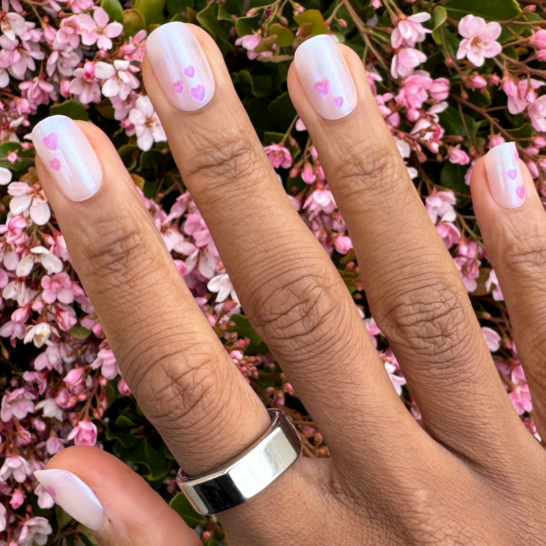 Tiny Puffy Hearts - Press-On | Short | Squoval、mySite、solidvoid