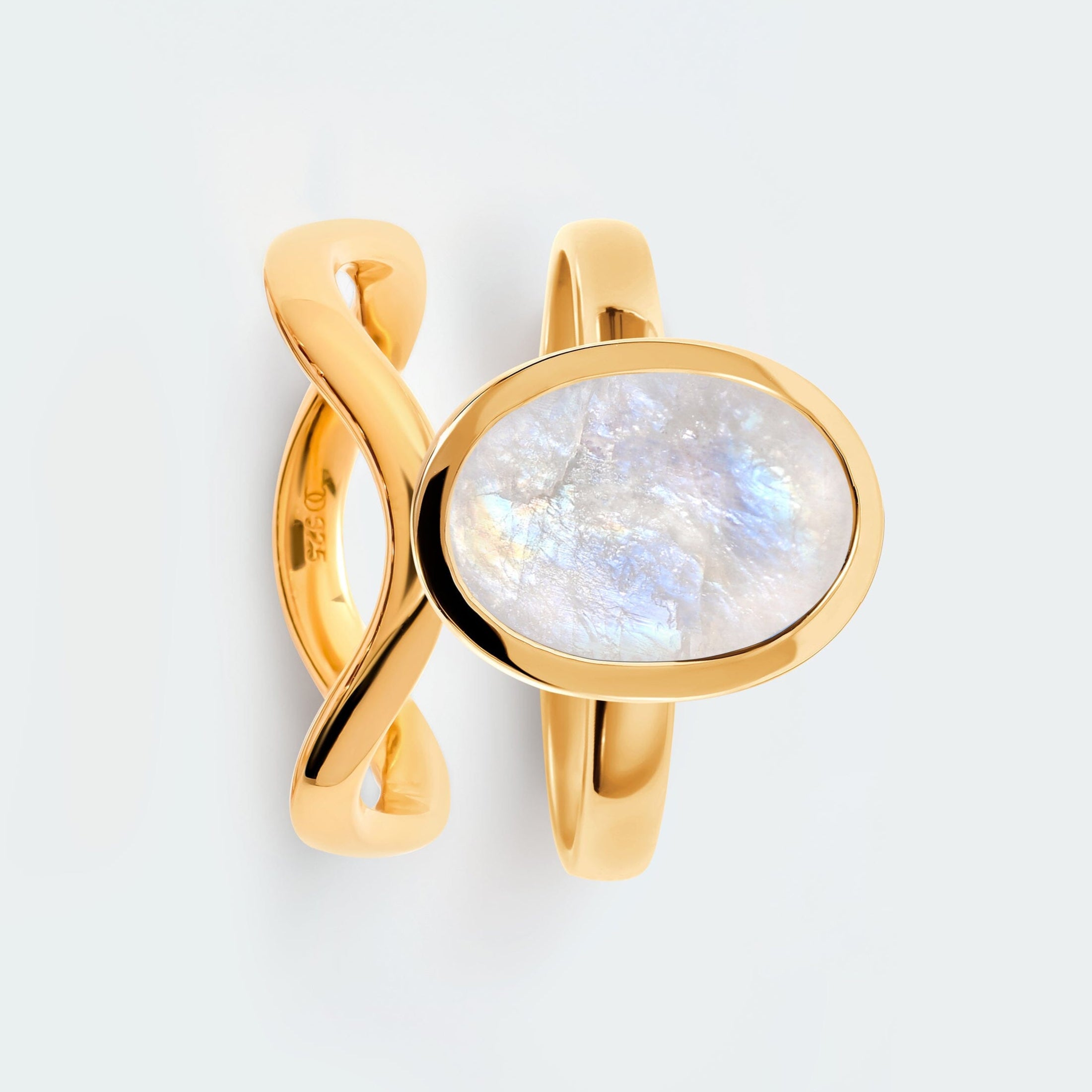 Raw Moonstone Enfolded Ring & Waves Band、mySite、hinf8tx79