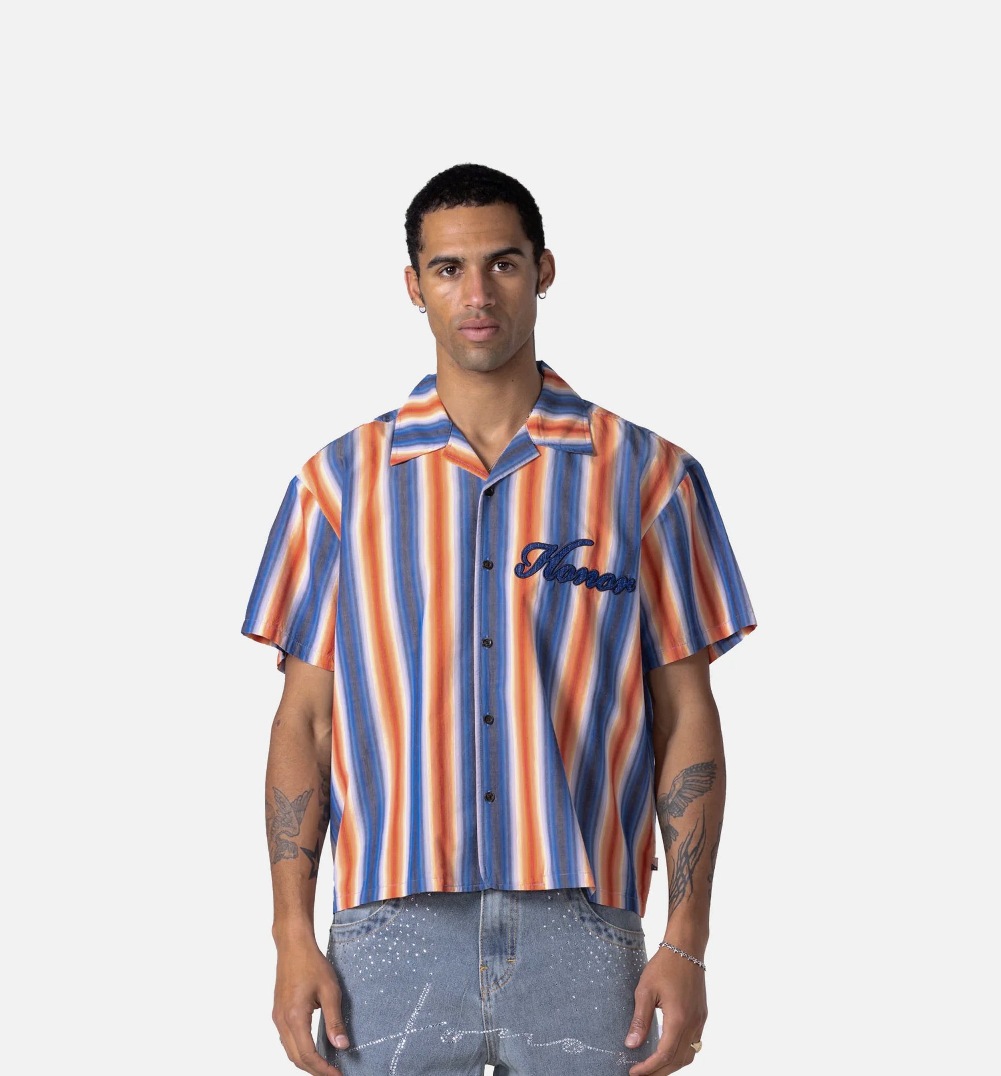 Auto Shop Camp Mens Short Sleeve Shirt - Multi/Orange、mySite、dreamappss