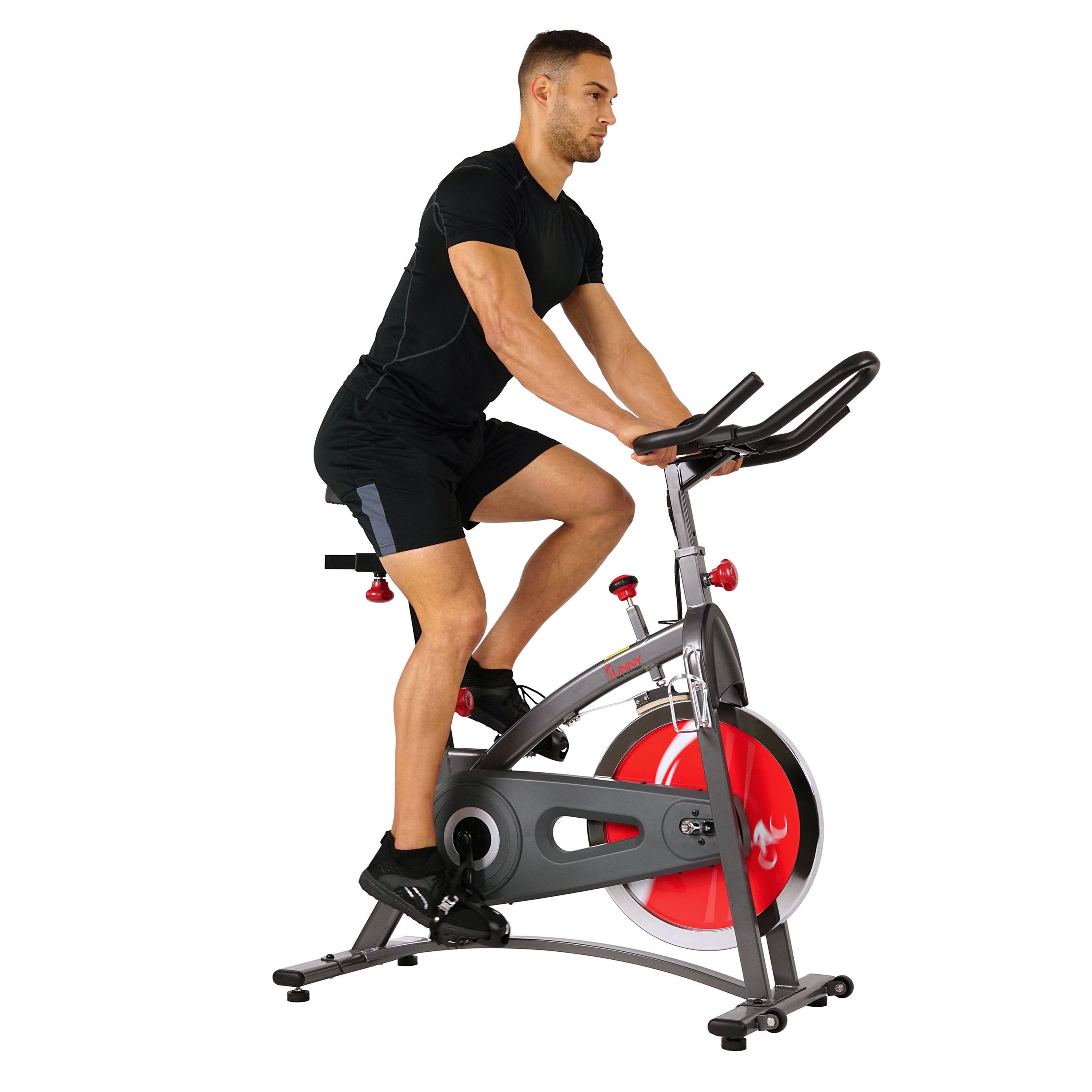  Belt Drive Exercise Bike Indoor Cycling Bike w/ LCD Monitor、mySite、ghnorth