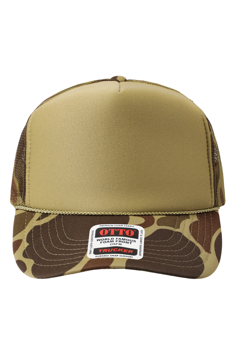 Solid Color Otto 5-Panel Foam Mesh Back Trucker Hat、mySite、hinf8tx79