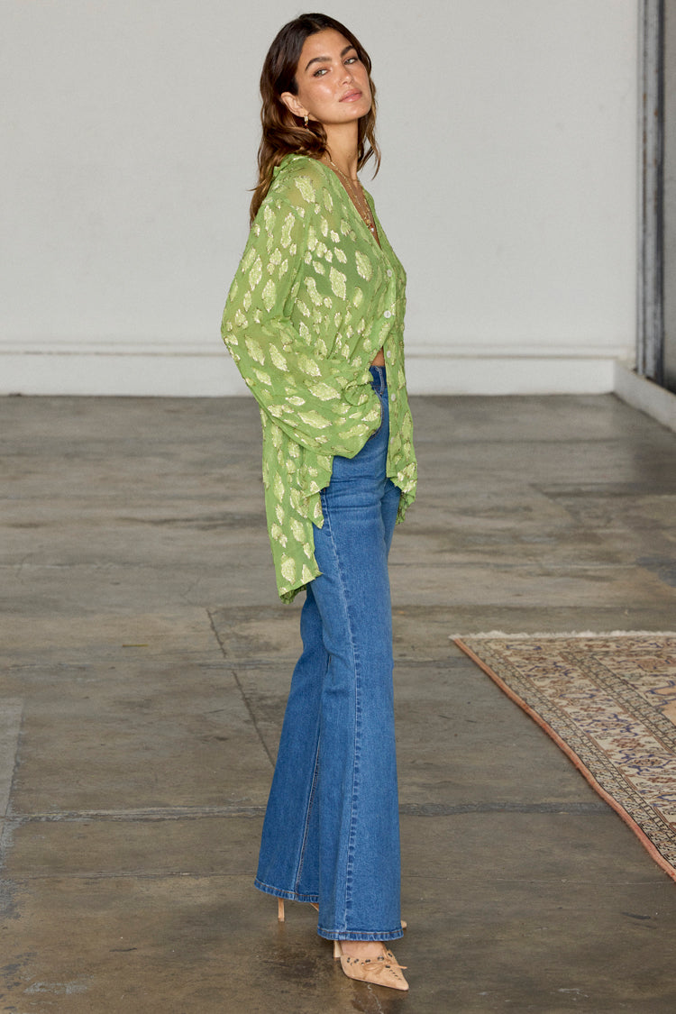 Green Jacquard Miley Shirt、mySite、solidvoid