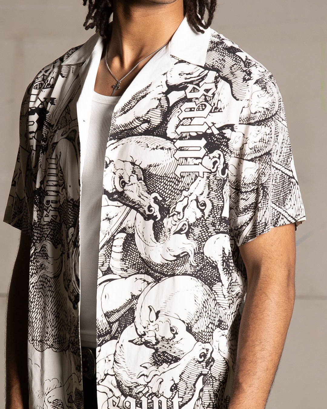 Saint Morta Babylon Short Sleeve Shirt Black/White、mySite、zt4zffjzw