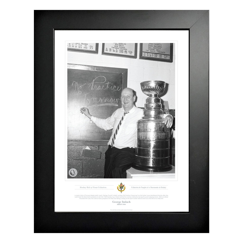 Toronto Maple Leafs Memorabilia - 1963 No Practice Tomorrow Black & White Frame - 12 x 16