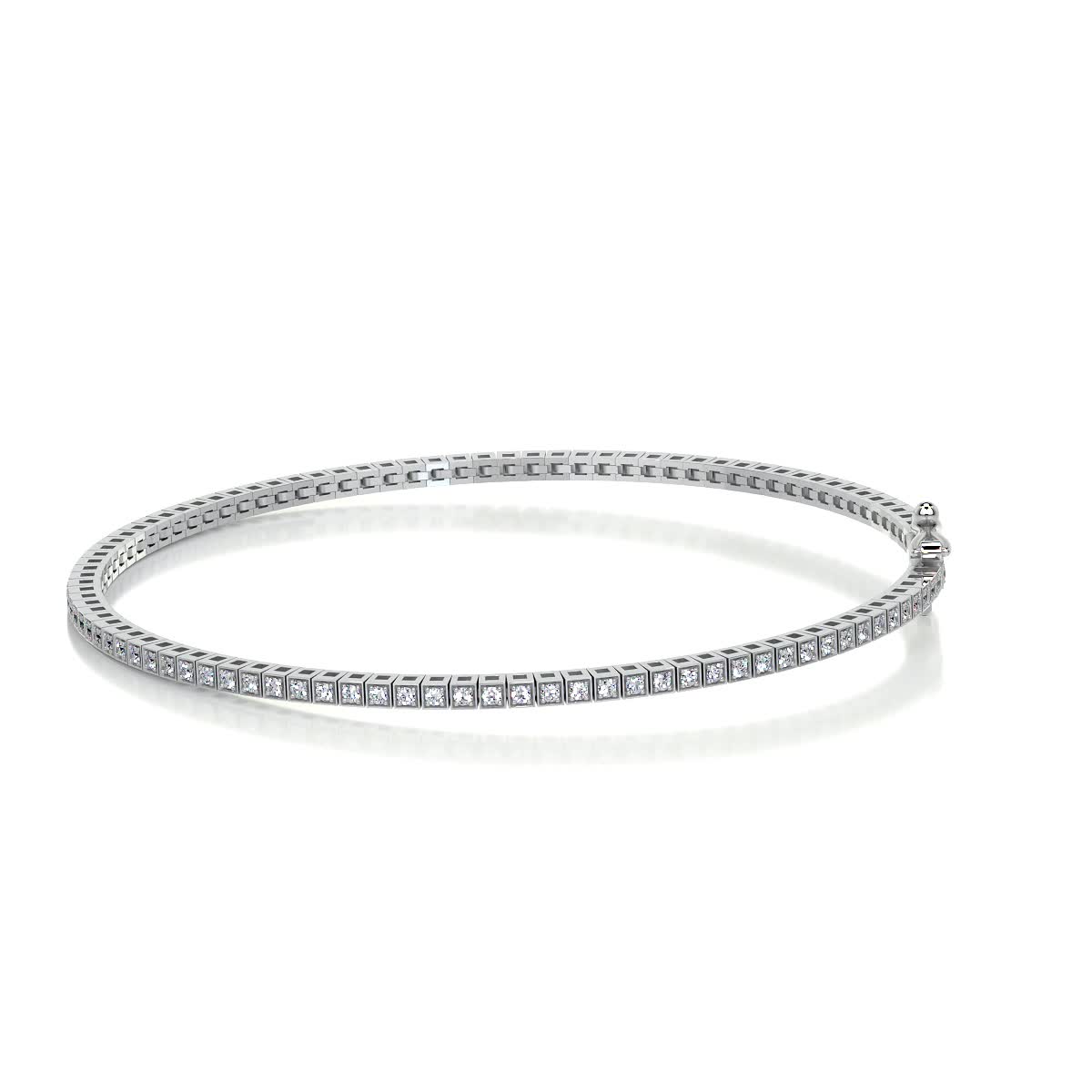 Lee Diamond Lab Grown Tennis Bracelet (1.00 Carat) -18K White Gold、mySite、hinf8tx79