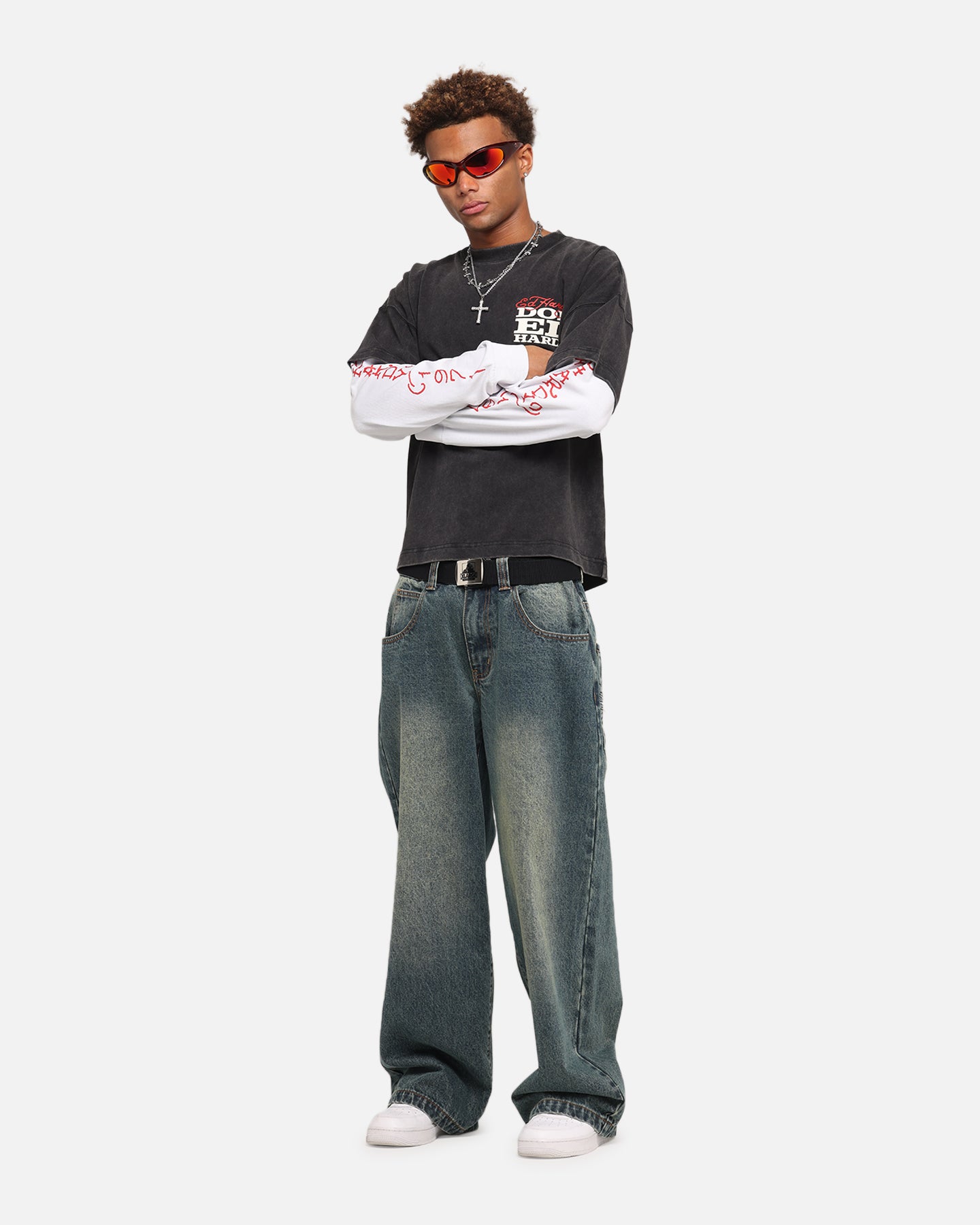 Ed Hardy Love Kills Layered Long Sleeve T-Shirt Black、mySite、zt4zffjzw