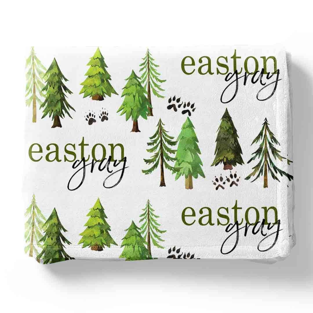  Woodland Trees Personalized Toddler Blanket、mySite、layawaytickets
