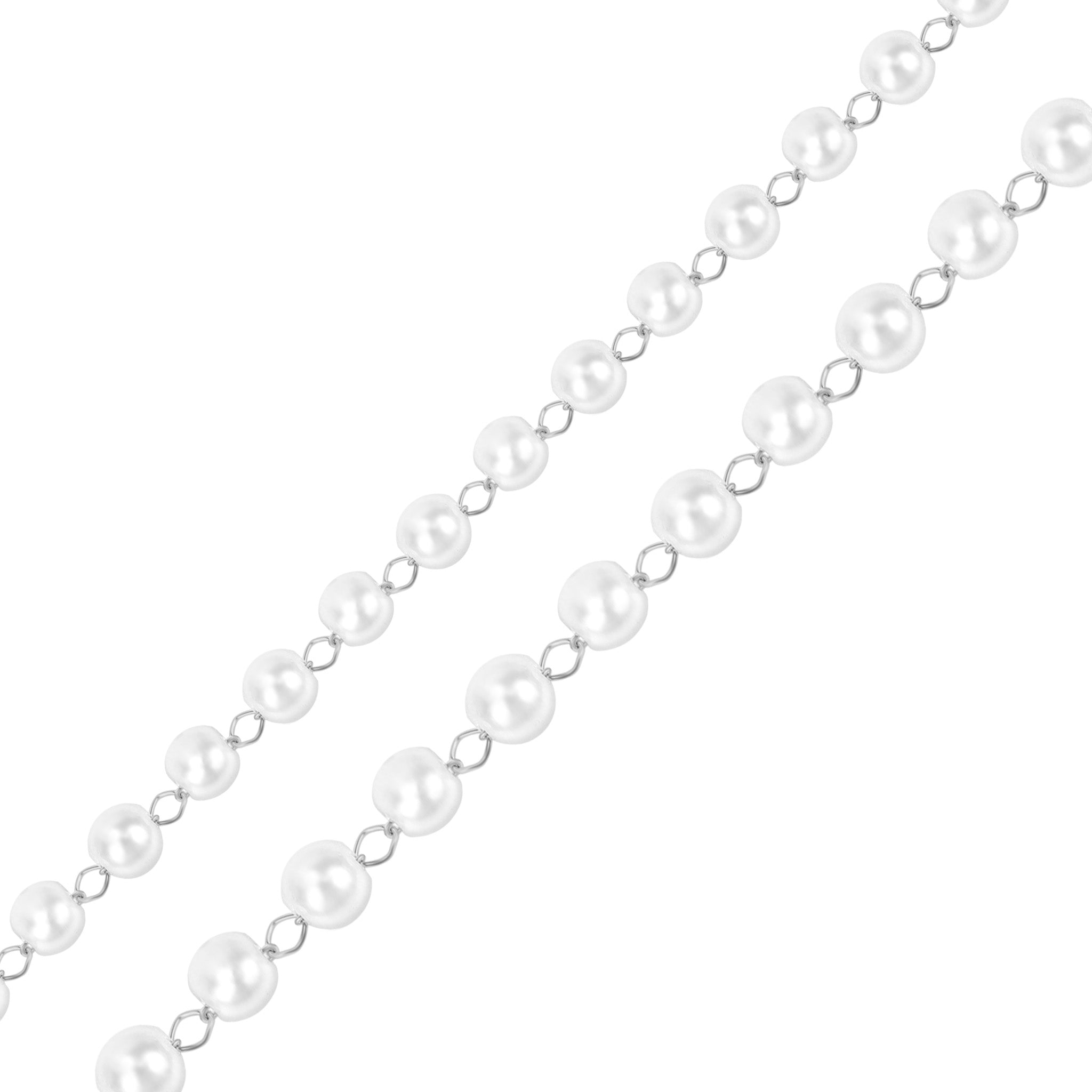 Stainless Steel Faux Pearl Bead Chain By The Foot / SPL1012、mySite、dreamappss