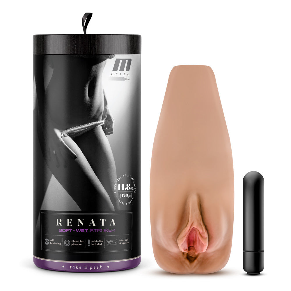 M Elite By Blush® | Soft & Wet Renata Realistic Tan Masturbator / Stroker、mySite、bottomscart