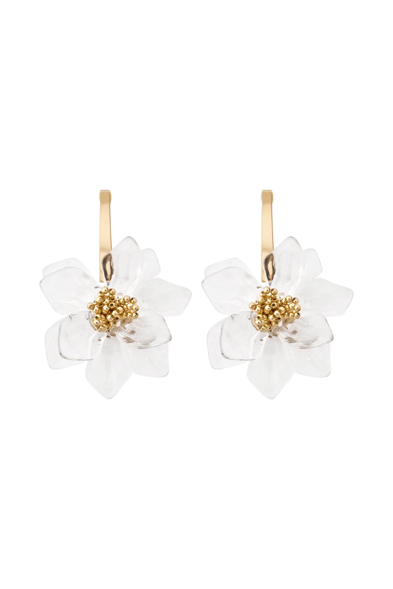 Naomi Acrylic Flower Earring - Gold、mySite、solidvoid