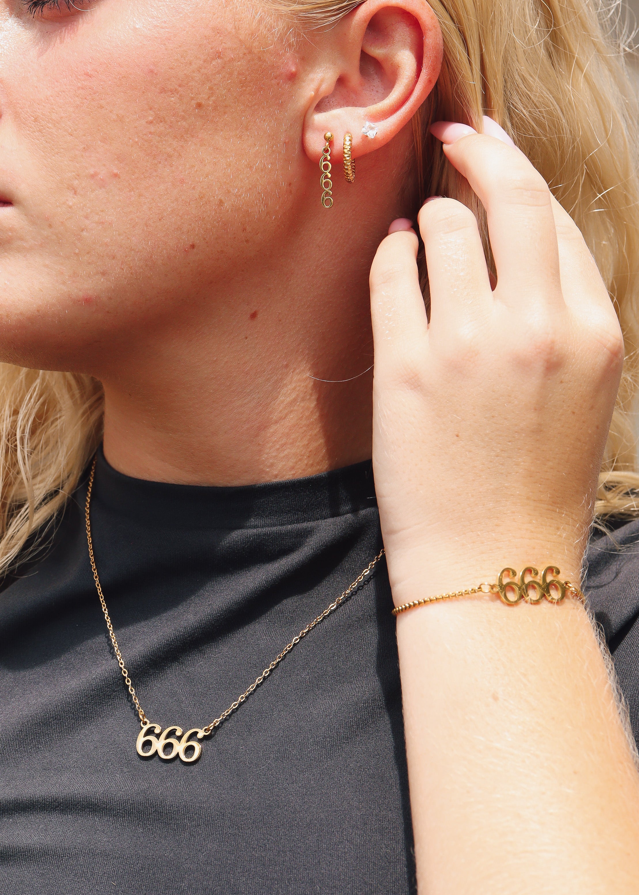 18K Gold PVD Stainless Steel Angel Number Earrings / ERJ0045、mySite、dreamappss