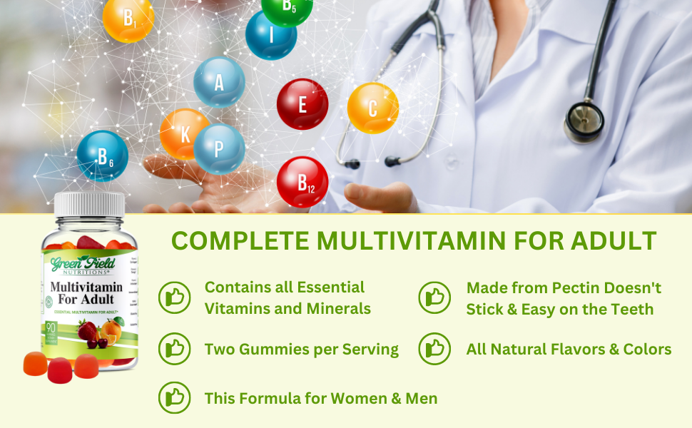 Greenfield Nutritions - Halal Gummies Multivitamins for Adult, Gelatin Free and Gluten Free, Halal Vitamins, 90 Gummies - 1 bottle、mySite、topwebapps