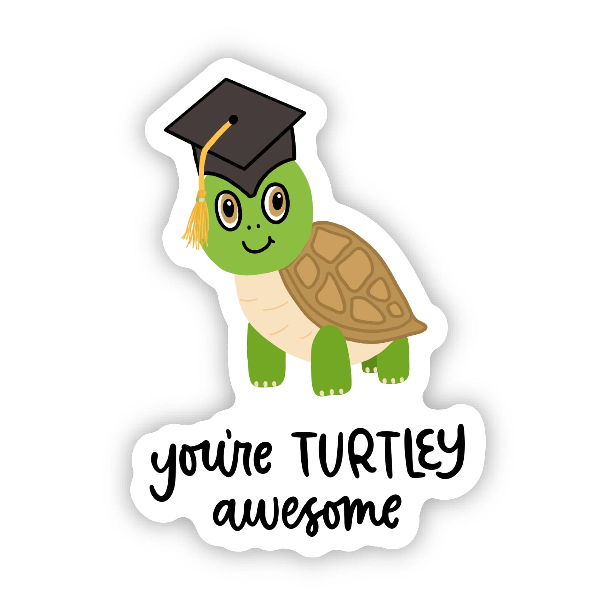  You're Turtley Awesome Cute Graduation Pun Sticker、mySite、ghnorth