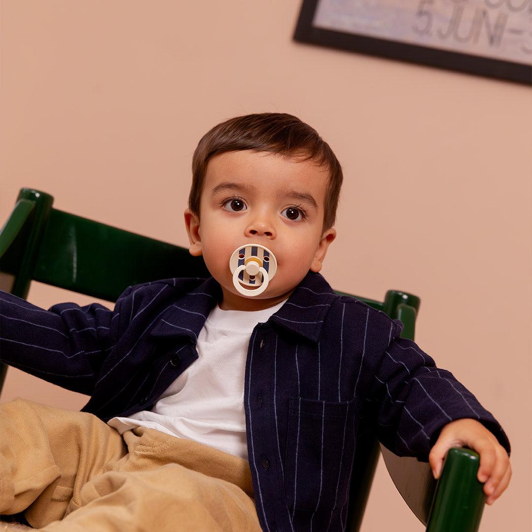  BIBS Studio Latex Pacifier - 2 Pack - Ivory Steel Blue Mix - Pin、mySite、merchandisen