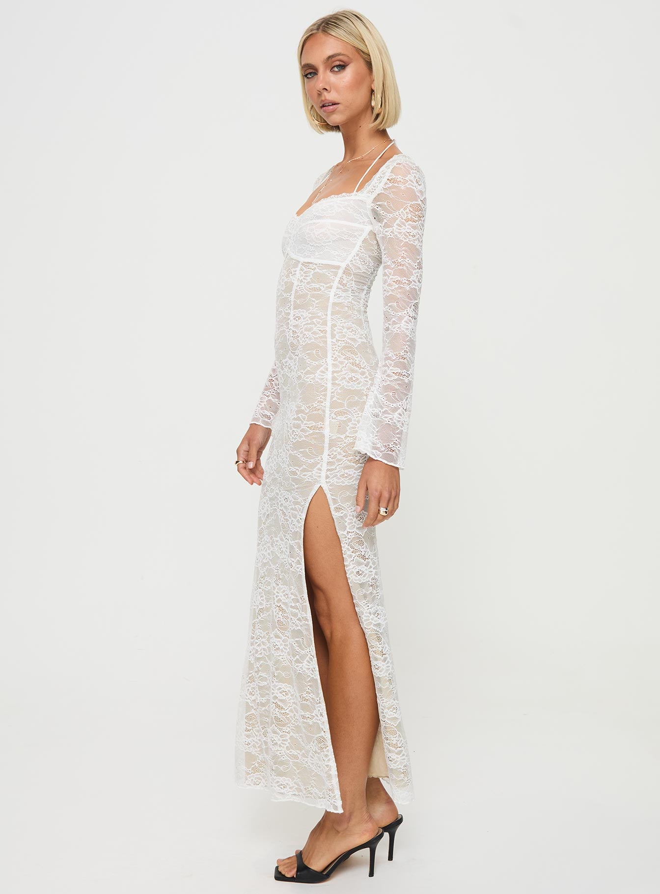 Aubriella Lace Maxi Dress Cream、mySite、solidvoid