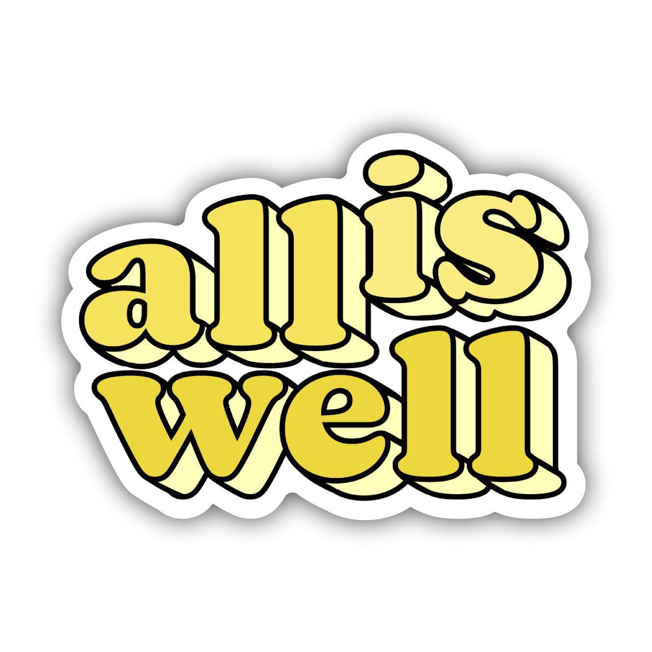  All is Well Yellow Aesthetic Sticker、mySite、elrpsem3k
