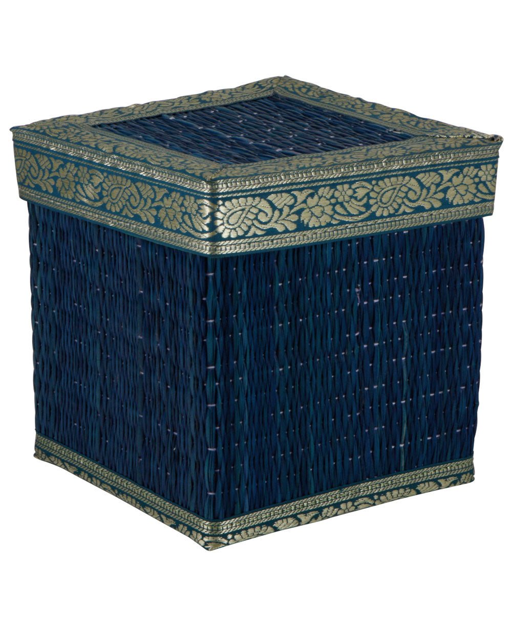 Fair Trade Seagrass Decorative Indian Border Storage Box、mySite、topwebapps