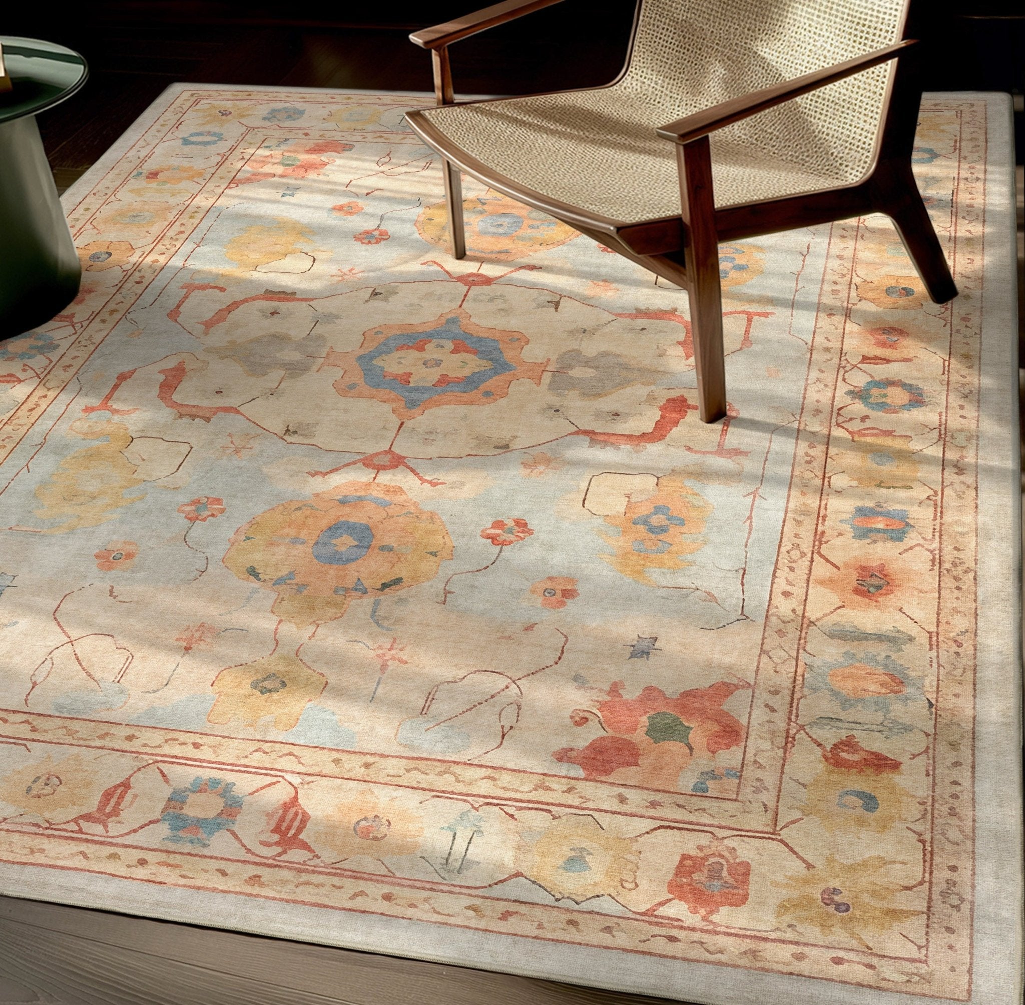 Pastel Tone On Tone - Updated Traditional Rug for Living Room Bedroom Dining Room ,Easy Clean、mySite、gigharbornorthrealestate