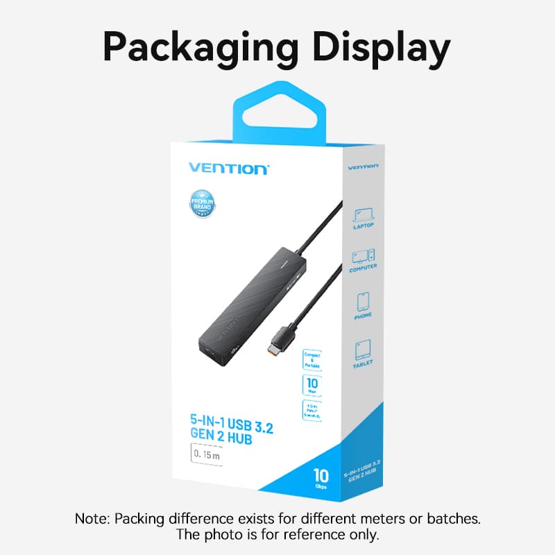 Vention 5-in-1 USB 3.2 Gen 2 Hub、mySite、fannypackpong