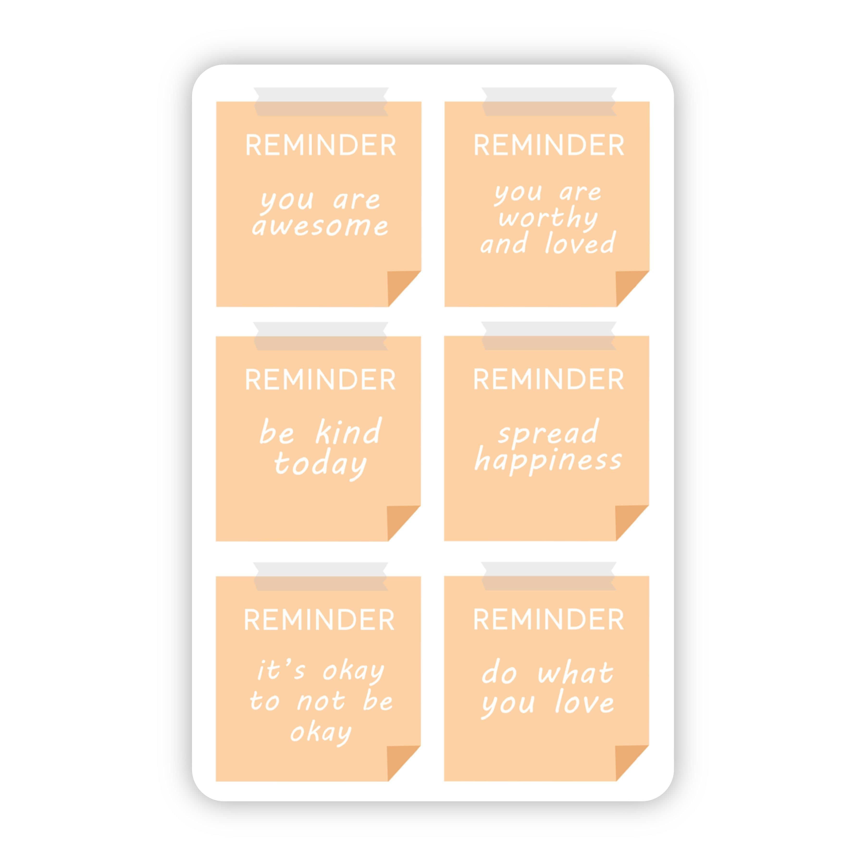  Positive Reminder Notes Peach Sticker、mySite、elrpsem3k