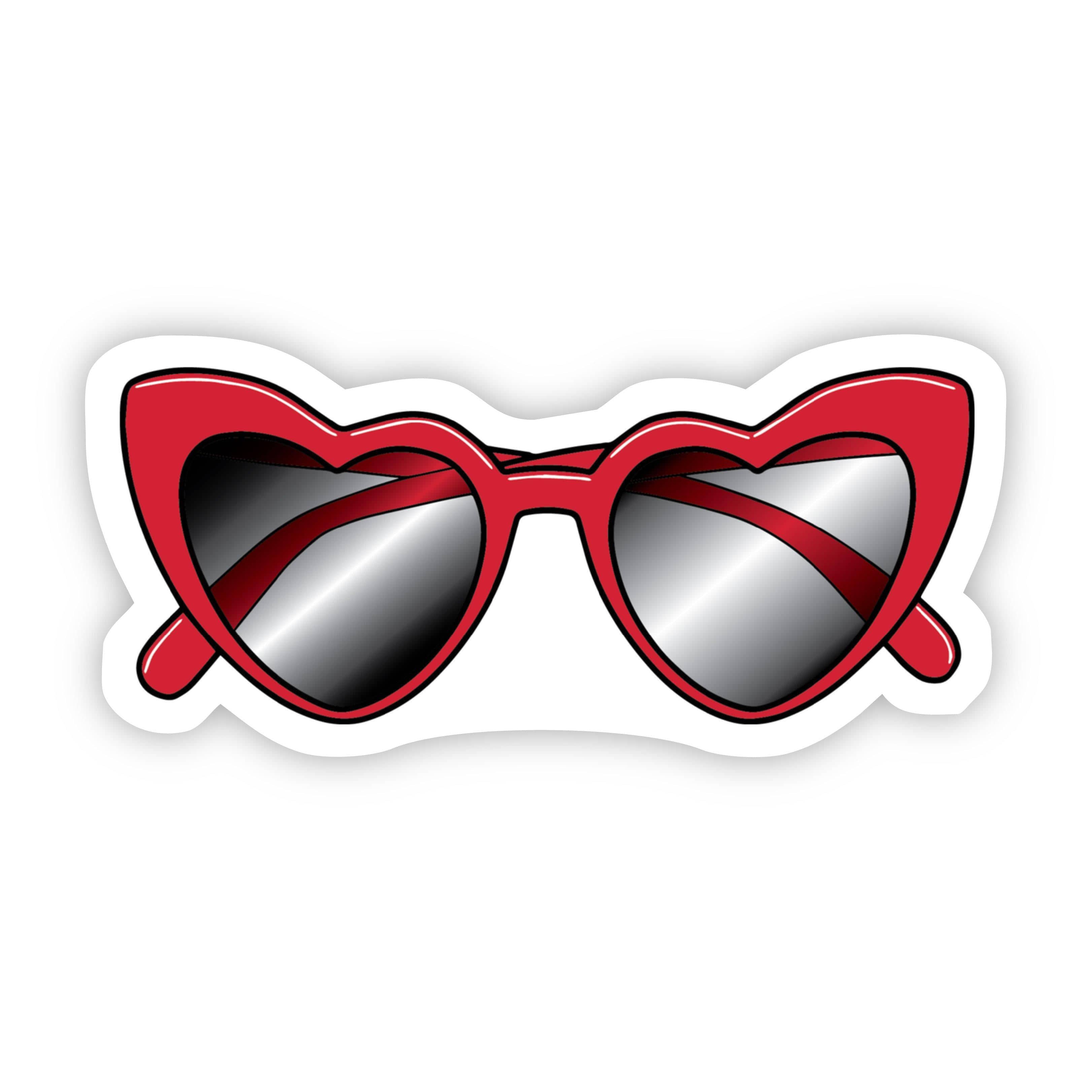  Red Heart Sunglasses Aesthetic Sticker、mySite、elrpsem3k