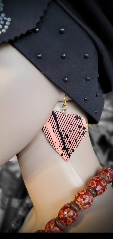 Peach and Blue African Print Earrings-DP3850ER6、mySite、solidvoid