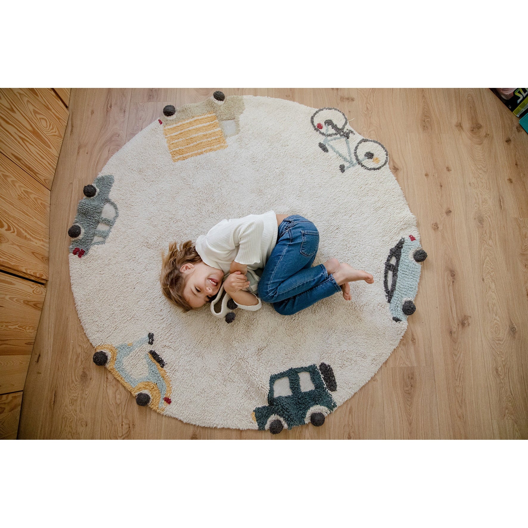Eco-City Wheels Washable Round Area Rug、mySite、gigharbornorthrealestate