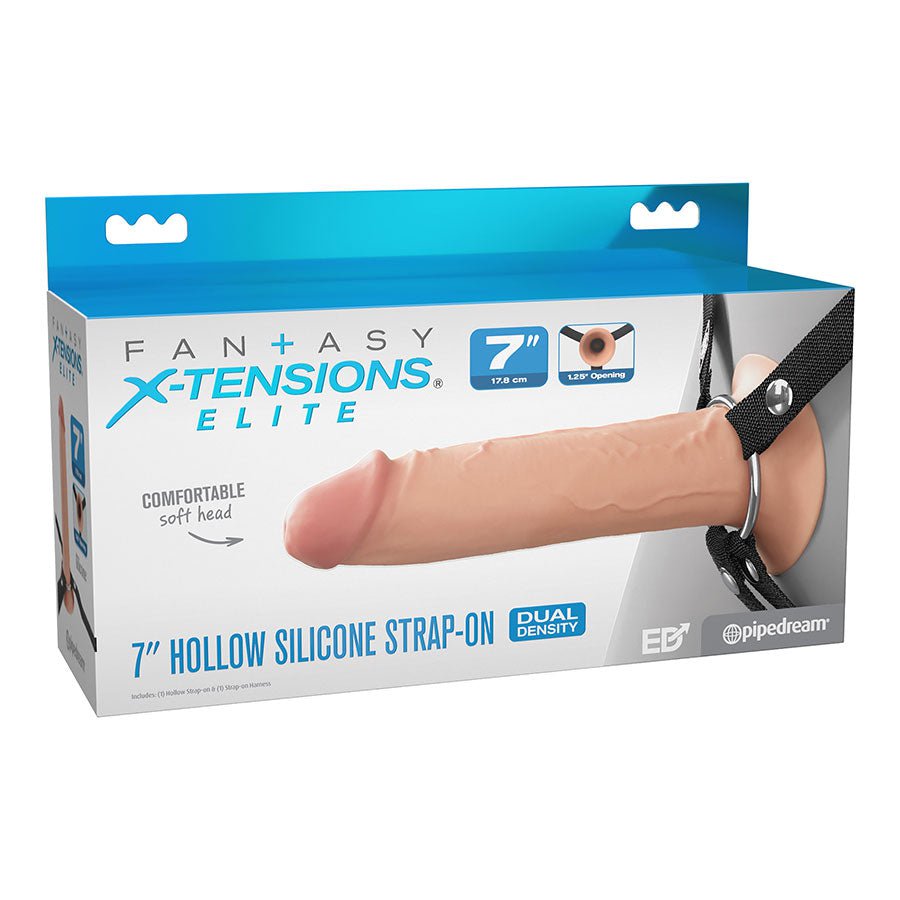 7 Inch Ultra Realistic Dual Density Silicone Hollow Strap On for Men、mySite、bottomscart