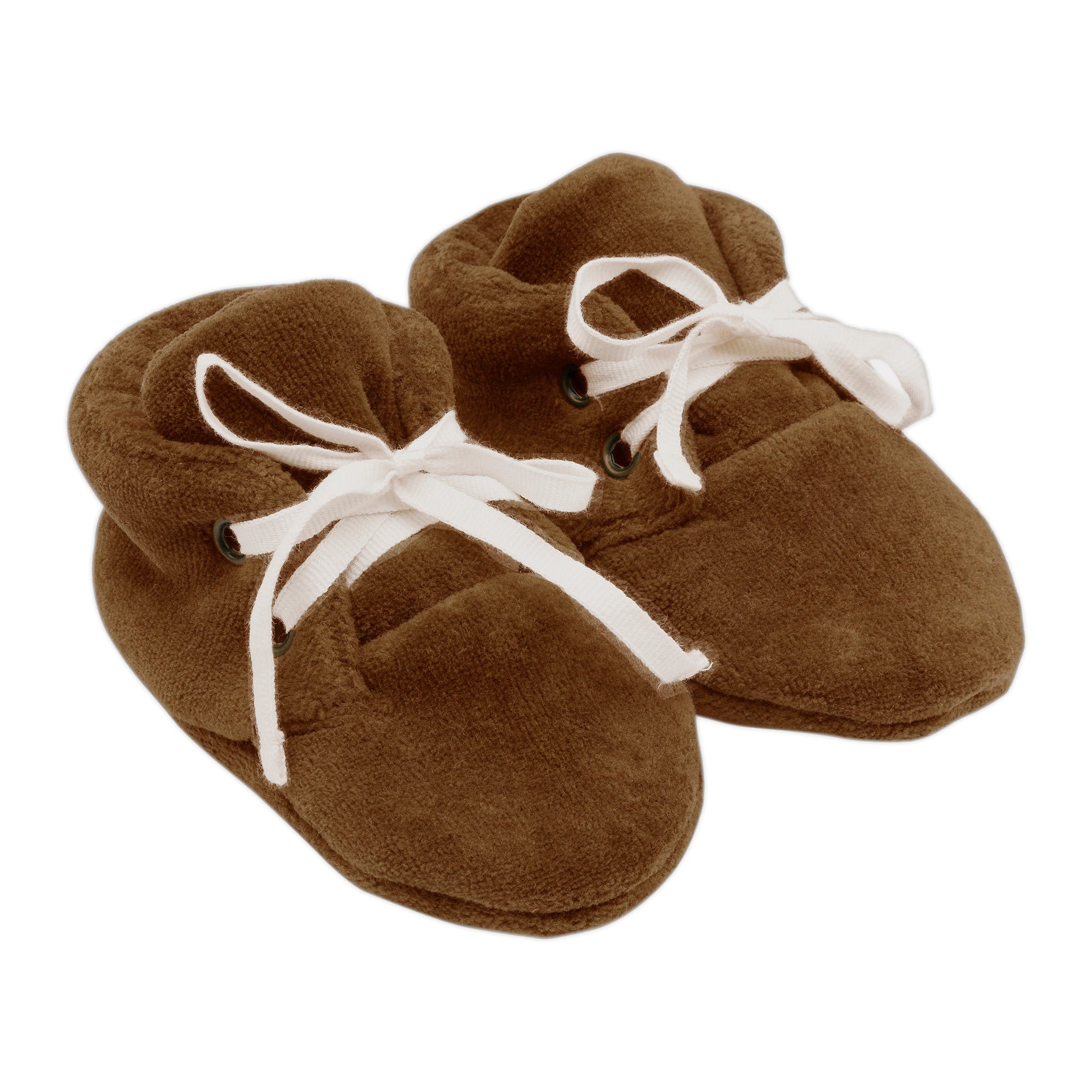 Organic Velour Baby Booties - Toffee、mySite、g9winljtr