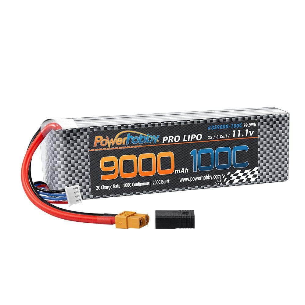  PHB3S9000100CXT60, 3S 11.1V 9000mAh 100C Graphene Lipo Battery w/ XT60 + Traxxas Adapter、mySite、merchandisen
