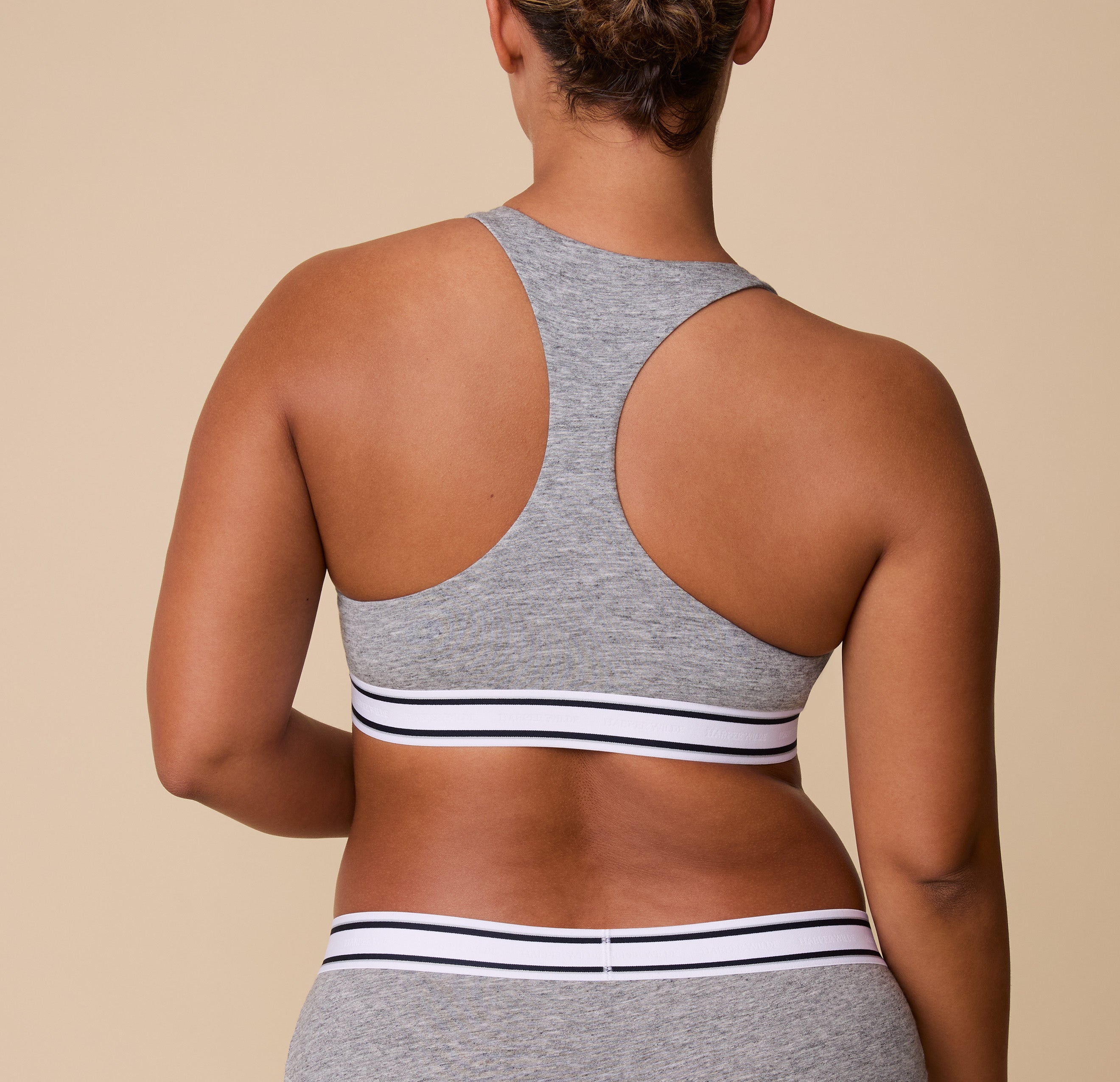 Cloud Cotton Retro Racerback Bralette - Heather Charcoal、mySite、bengalsvssteelers