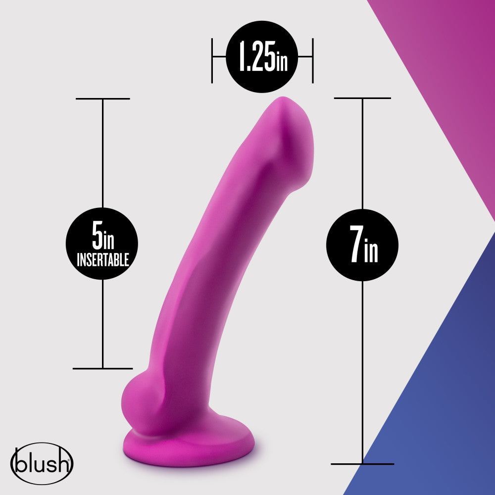 Avant By Blush® | Ergo Mini Violet D9: Artisan 7 Inch Thin Dildo with Suction Cup Base - Elegantly Made with Smooth Ultrasilk® Purio™ Silicone、mySite、bottomscart