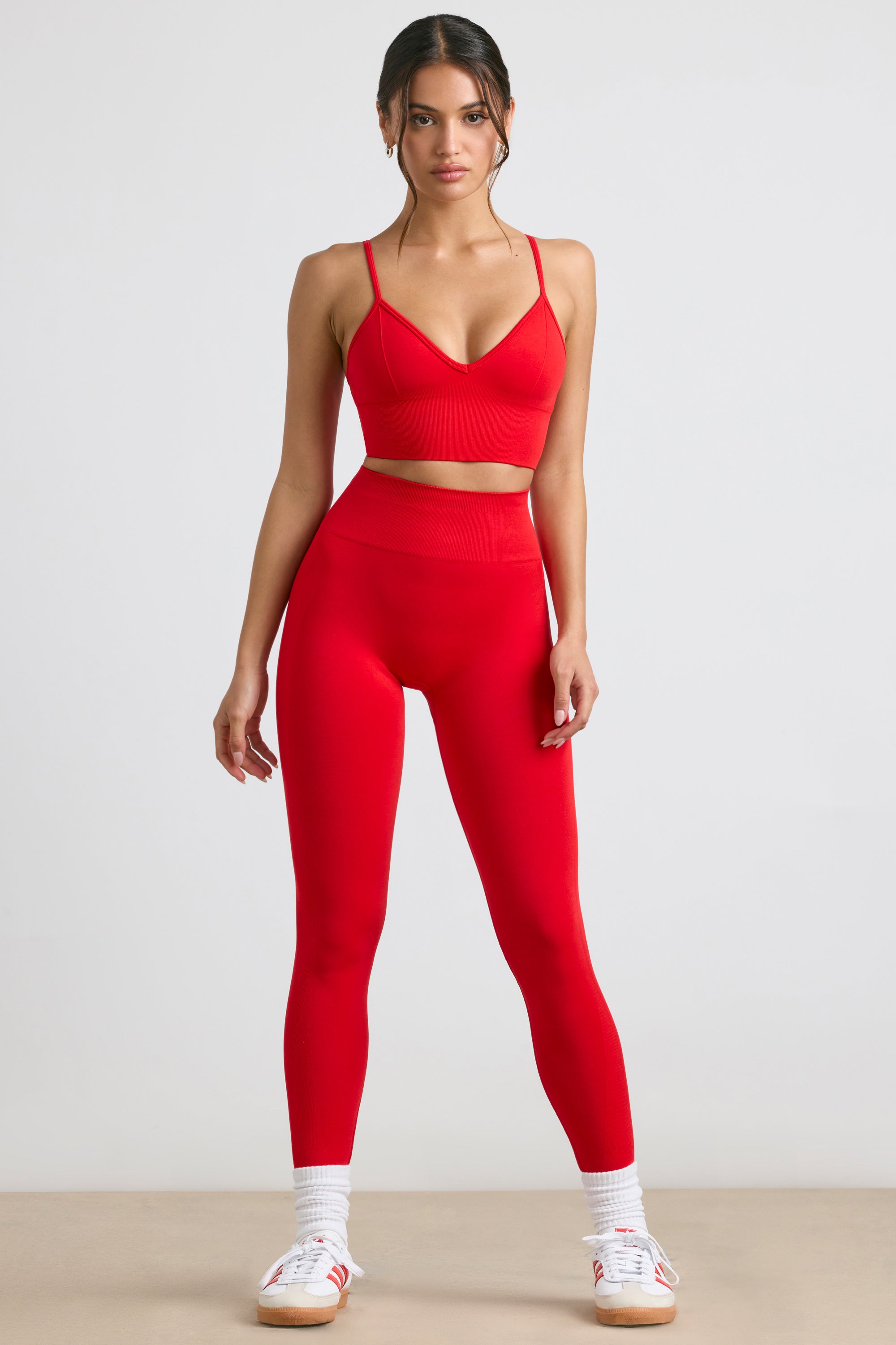 High-Waist Define Luxe Leggings in Red、mySite、solidvoid