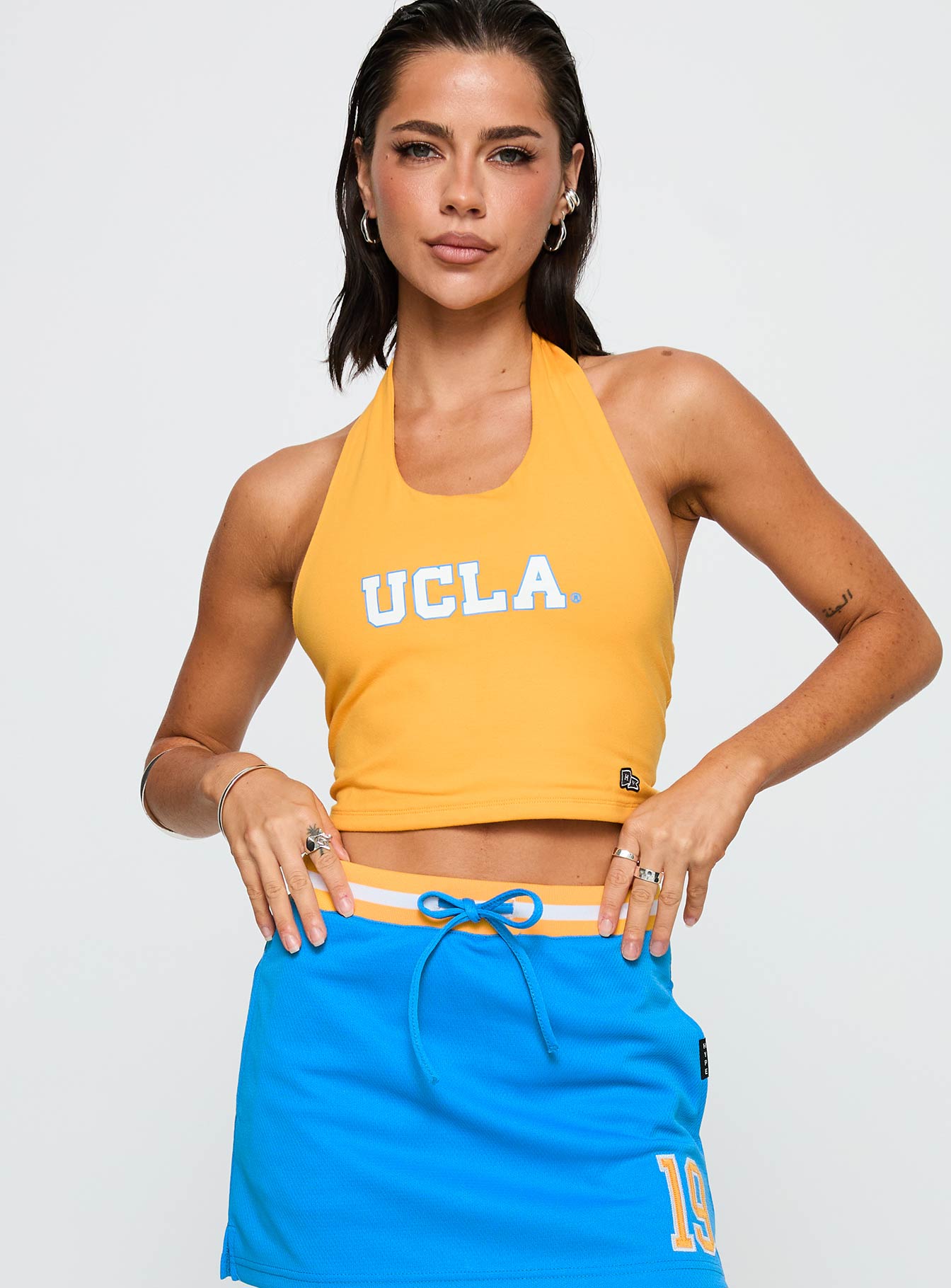 UCLA Tailgate Halter Top Gold、mySite、solidvoid