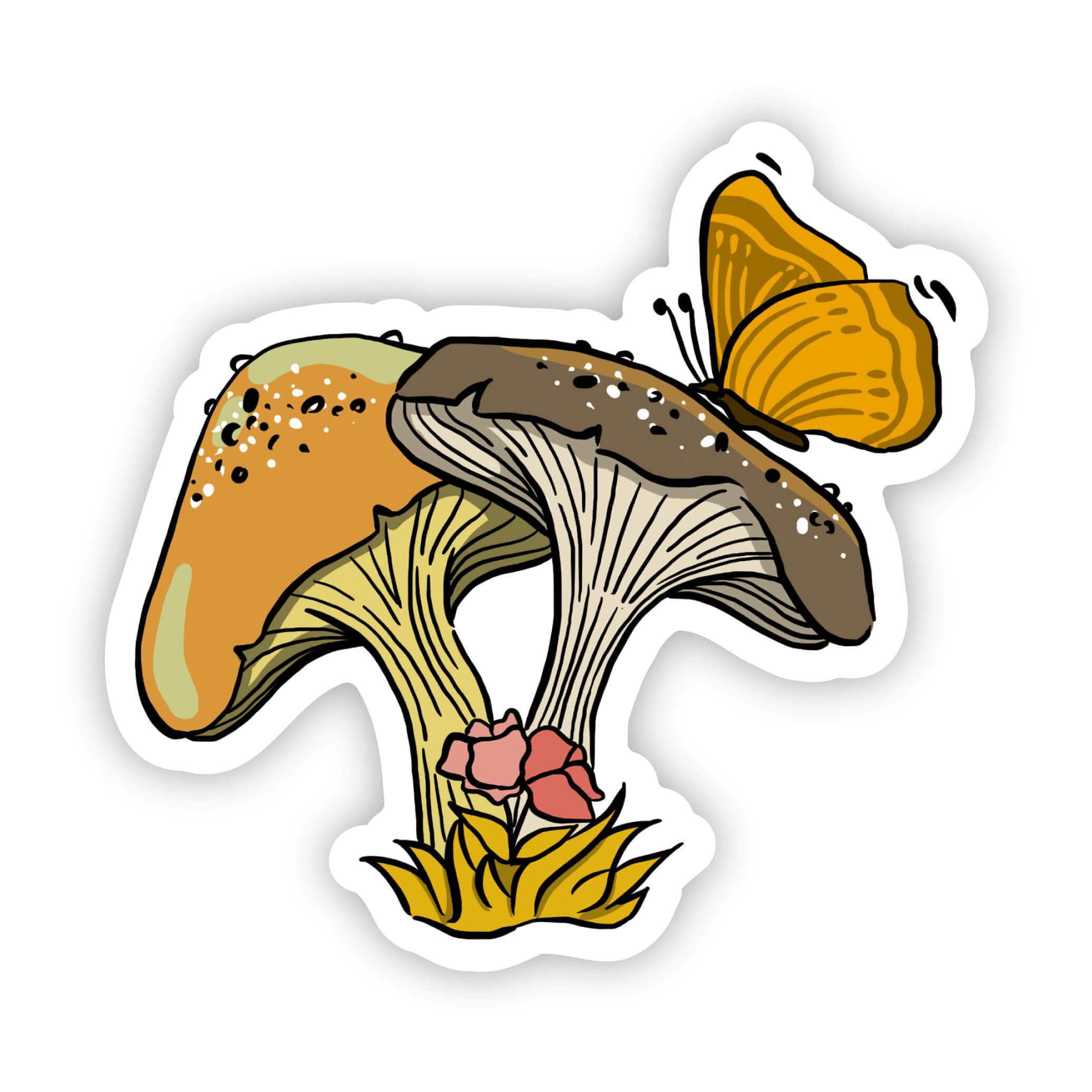  Floral Mushrooms with Butterfly Sticker、mySite、elrpsem3k