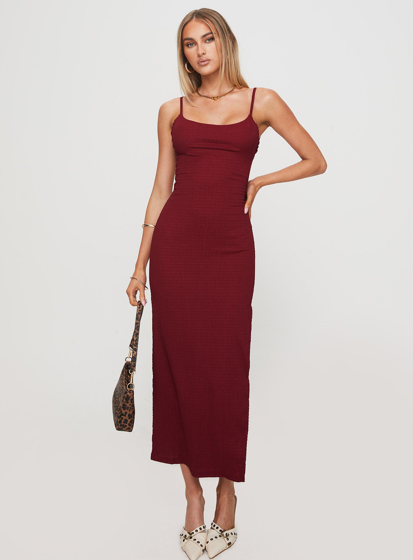 Elestria Maxi Dress Burgundy、mySite、solidvoid