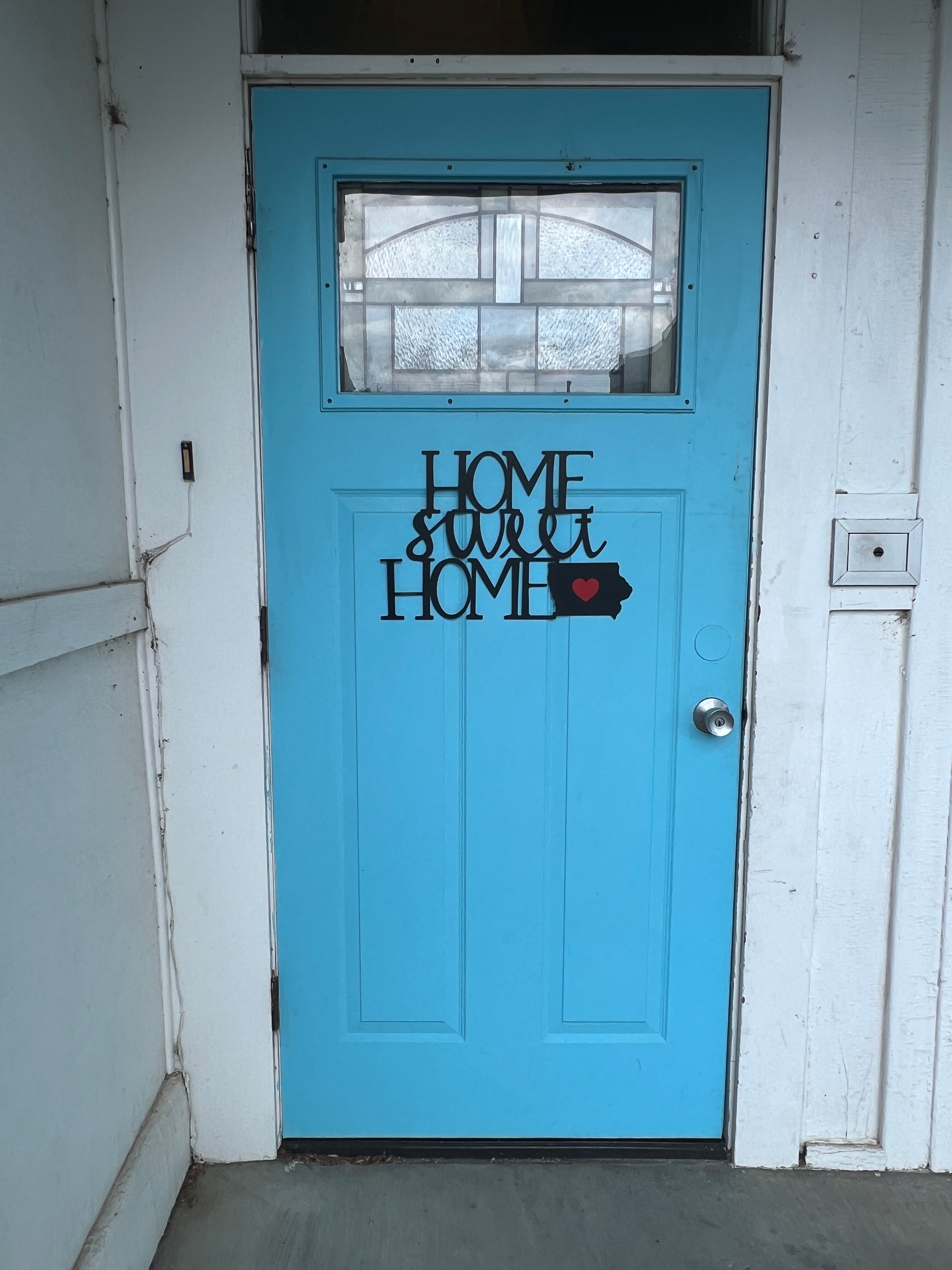 Home Sweet Home Iowa Metal Wall Art、mySite、garagedoors4me